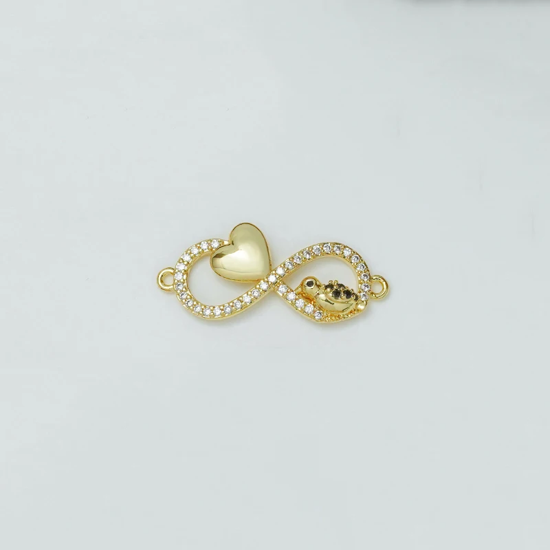 3 Pcs Zigzag Copper Plated Jewelry Accessories Diy Bracelet Necklace Making Connectors Micro Inlay Zircon Curved Hollow Parts