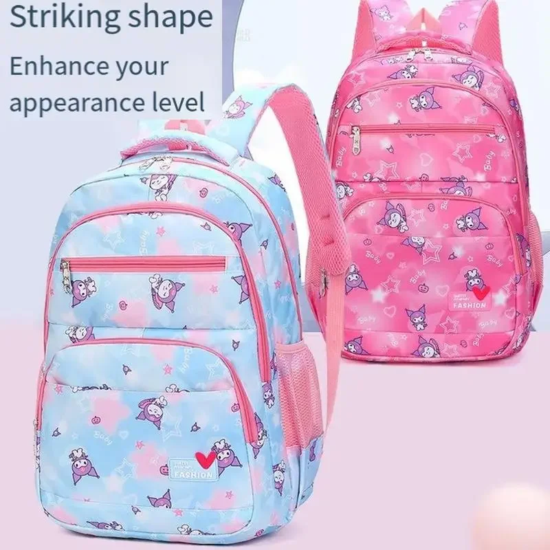 Kuromi Child Backpack Student New Cartoon Cute Anime Printing School Bag Large Capacity Breathable Kawaii Cartoon