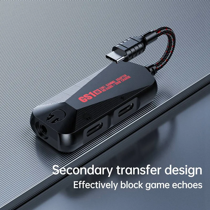 3 In 1 Game Phone Sound Card Hi-Res Sound Quality Type C To 3.5Mm Headphone Jack PD QC 60W Fast Charging Adapter Easy To Use