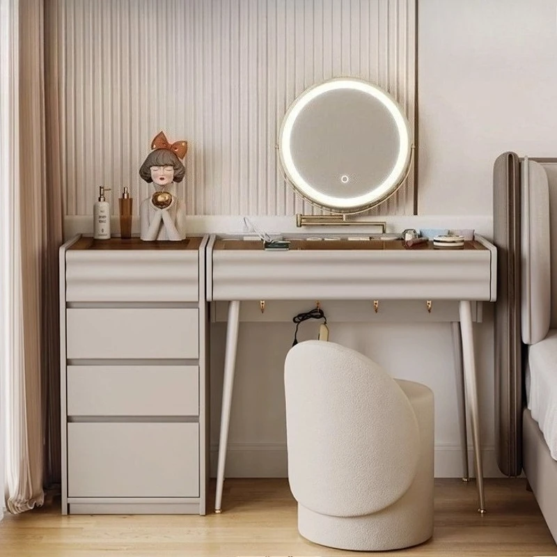 

Nordic Cream Style Dresser Home Bedroom Makeup Table Storage Cabinet vanity Dressing table dressers Vanities Toiletries dresser