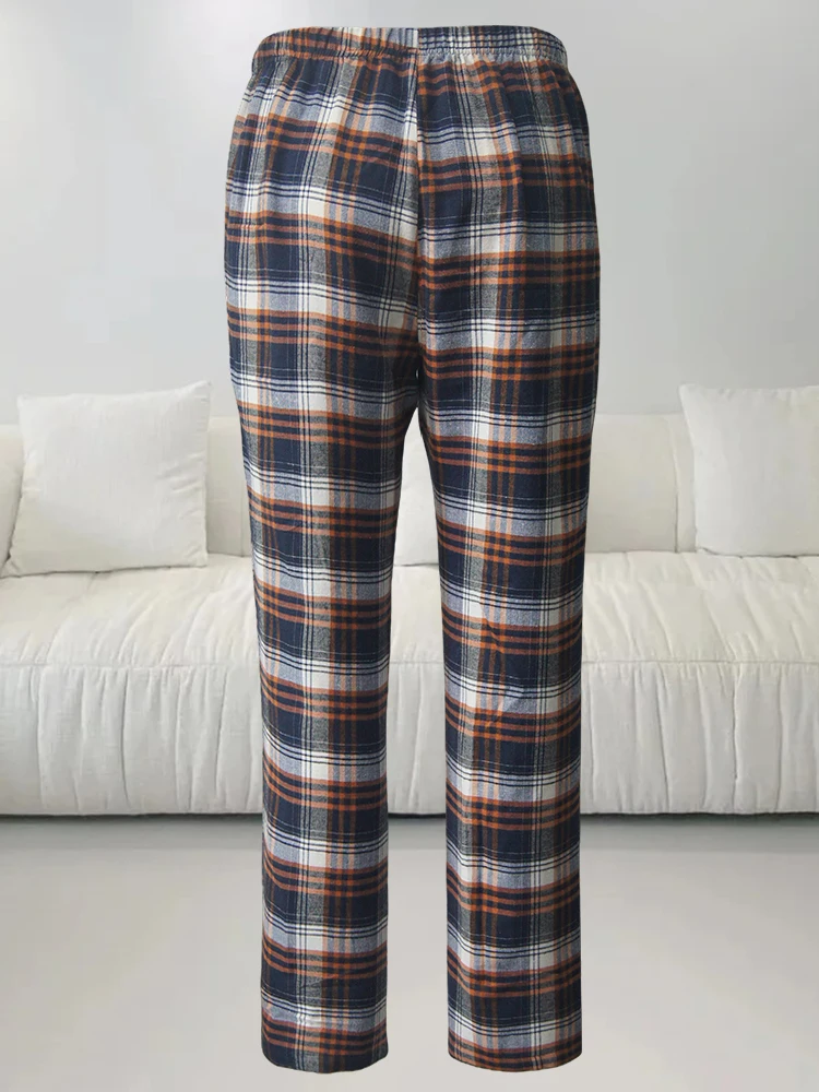 Home Lounge Pants Men\'s Plaid Pajama Pants Pants Elastic Waistband Loose Comfort Straight Pants Joggers Home Sweatpants