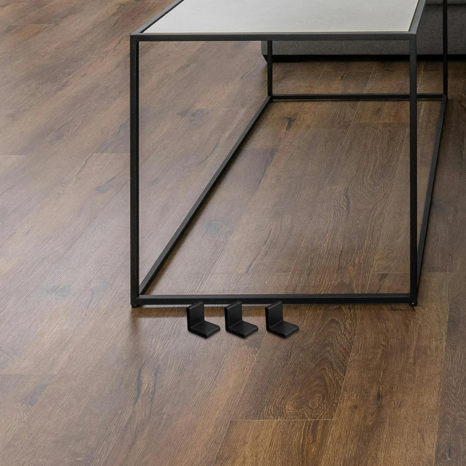 

20Pcs Black PVC L Shaped Angle Iron End Caps Furniture Floor Protectors for Shelves Bed Frames Rack Feet Covers Sturdy Non Slip