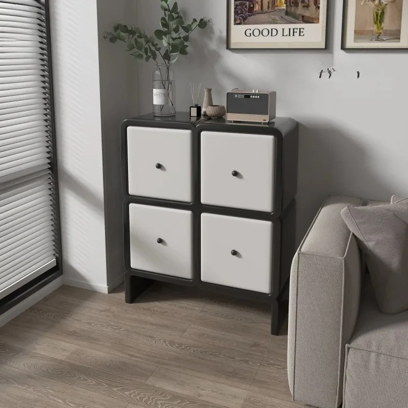 Cream four-bucket drawer cabinet paint bedroom French storage cabinet storage multi-layer solid wood home entrance cabinet