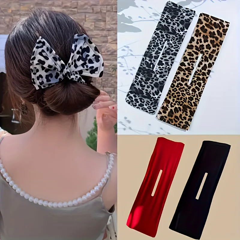 4pcs Minimalist Solid Color Lazy Hair Bun Maker • Elegant Magic Twist Clips for Women - view 2