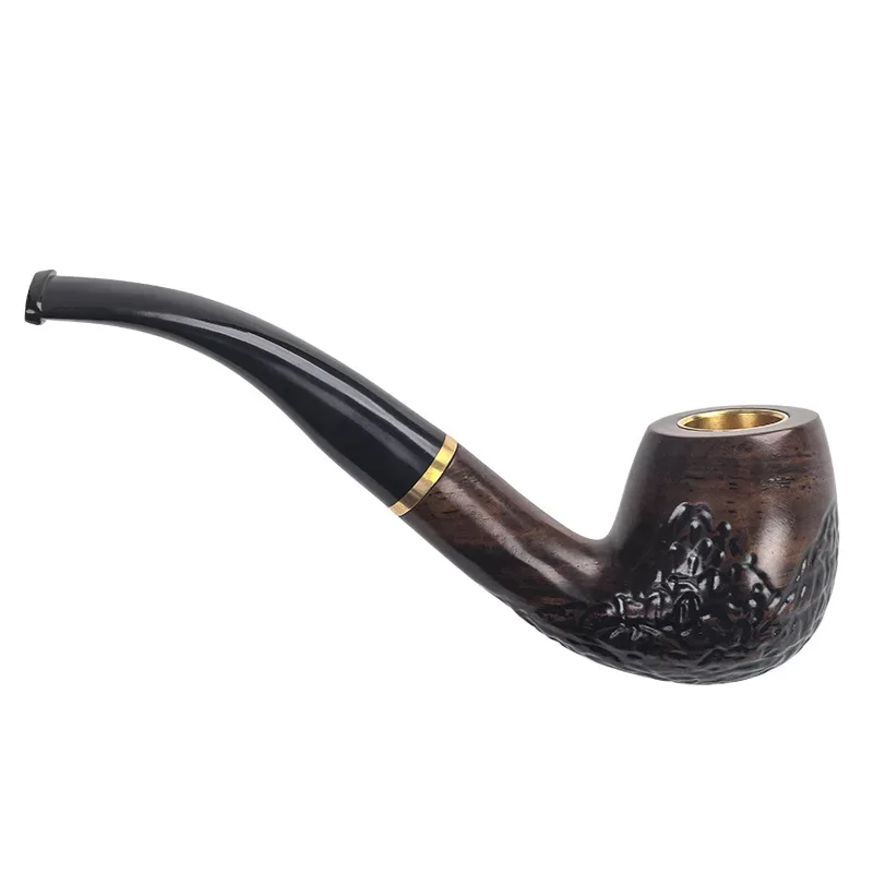 

Black sandalwood pipe filter solid wood dry tobacco bag Traditional old-fashioned dry tobacco pipe