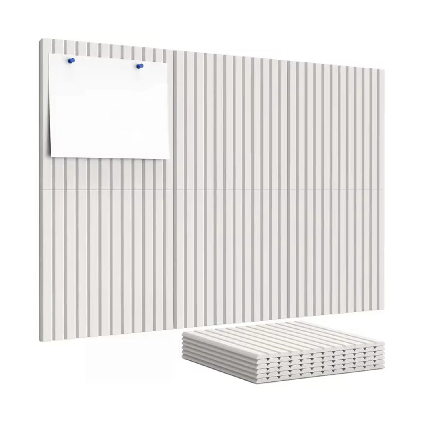 6PCS Felt Wall Tiles Cork Bulletin Acounstic Soundproof Note Decorative Boards Memo Dart Panel Sound Absorb Office Home Bedroom