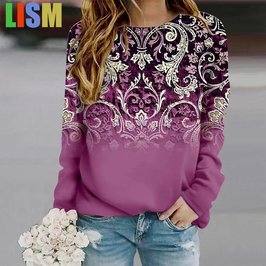 LISM 3D Print Sweatshirts Women's Raglan Sleeves Hoodies Casual y2k hoodies Pullovers Harajuku Tops Woman Clothing
