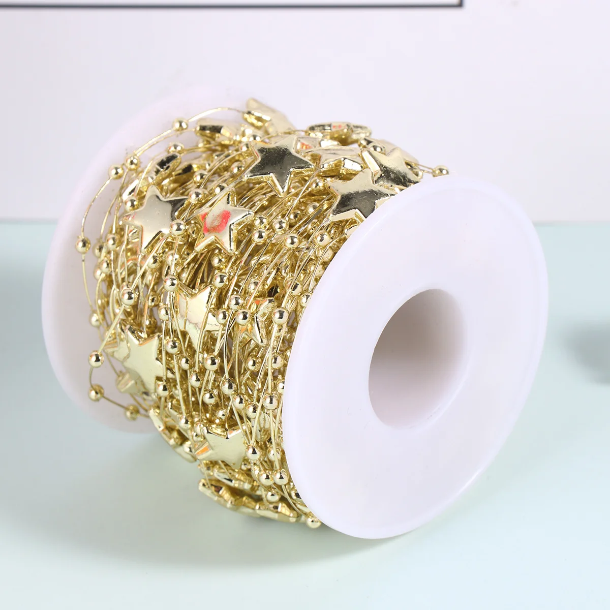 

10M/Roll Five-Pointed Star Chain Glossy Uniform Color For Wedding Decoration Diy String Beads Bridal Bouquet Accessories