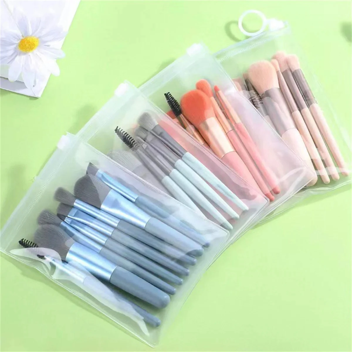 8 قطعة مجموعة فرش ماكياج رقيق لمستحضرات التجميل الأساس أحمر الخدود مسحوق عينيه كابوكي مزج فرشاة للمكياج أدوات التجميل 4 ألوان