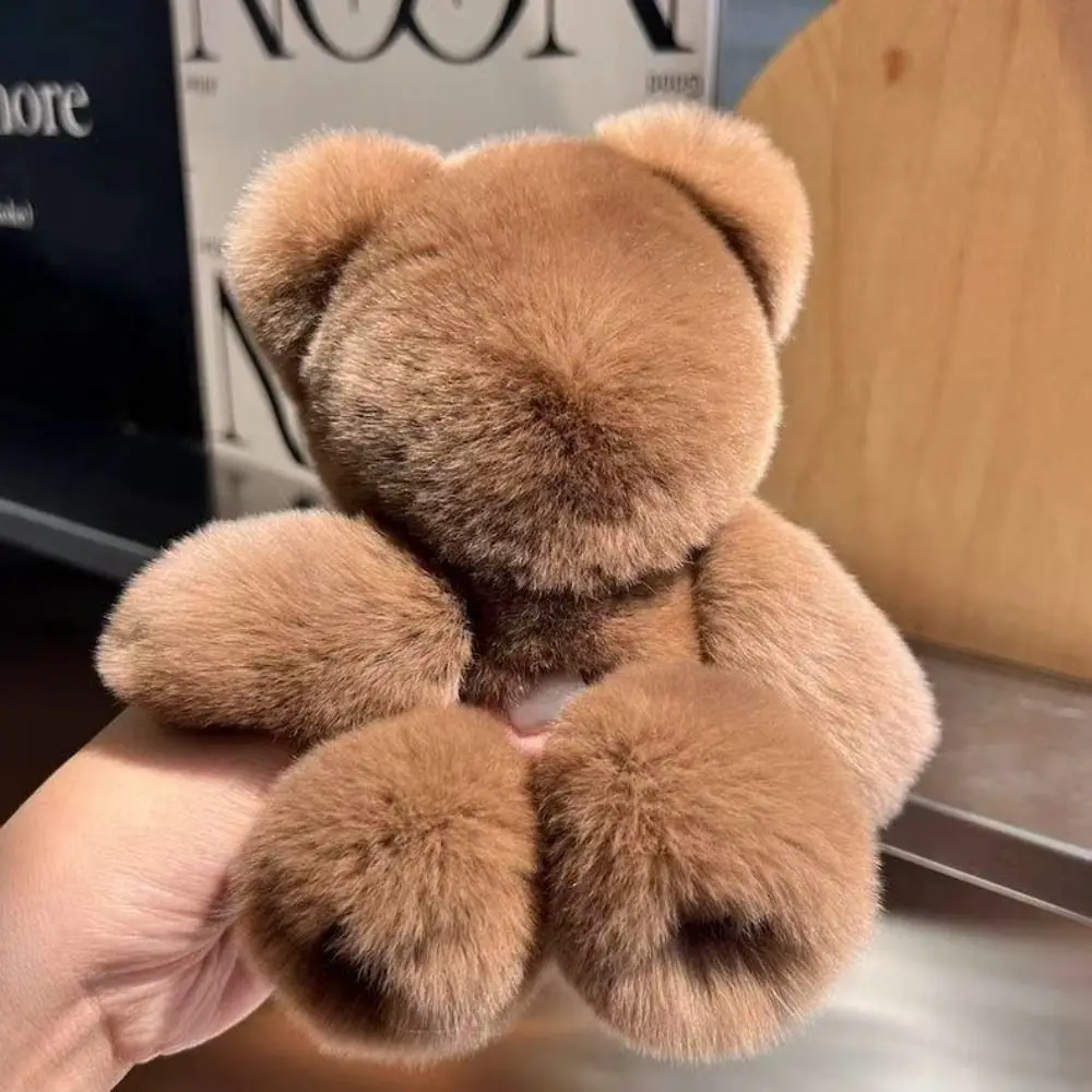 Fashion Handbag Charm Bear Keychain Stuffed Animal Bag Ornament Bear Pendant Cute Brown Bear Keyring Backpack