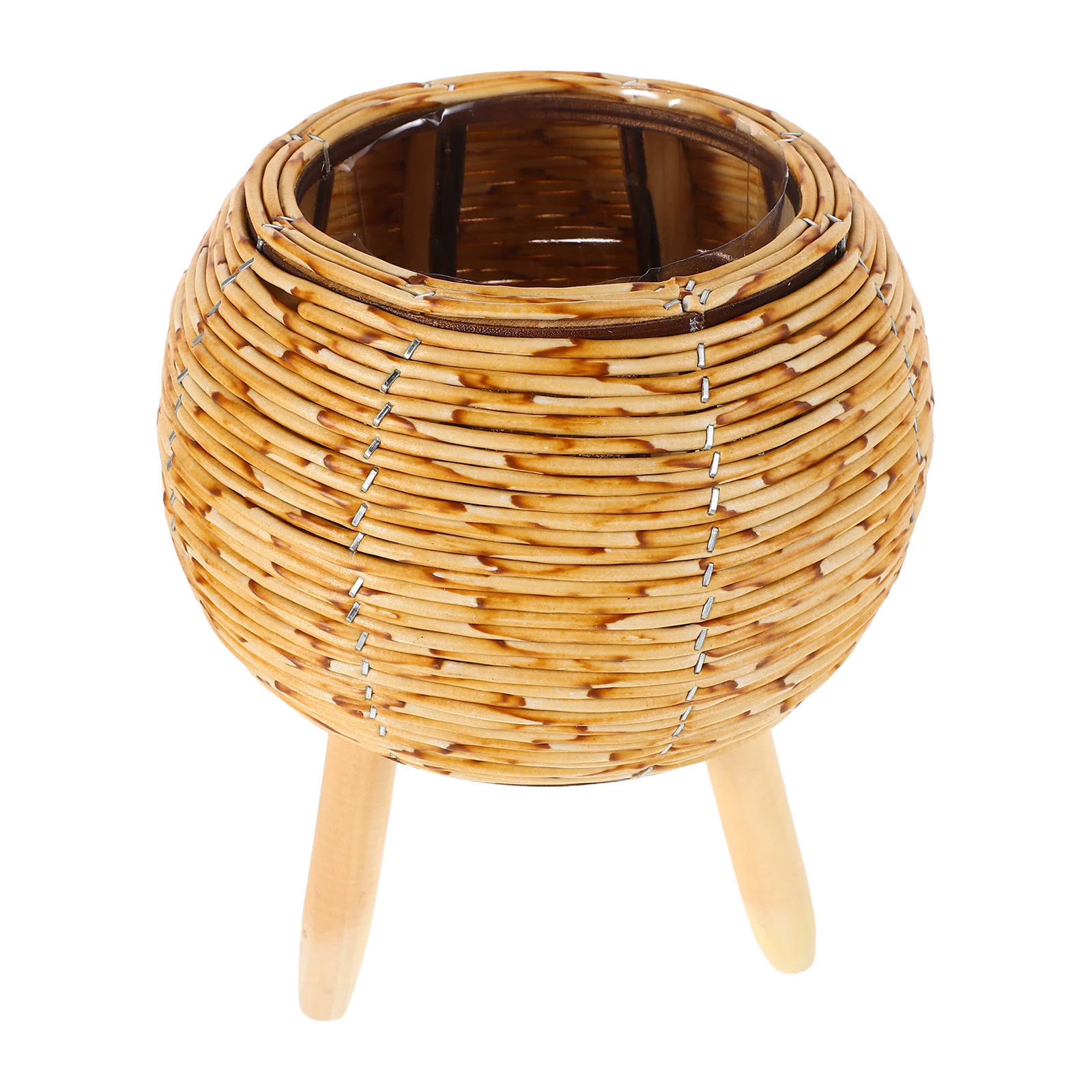 Eiffel Tower Decoration Rattan Flower Stand Decorative Plant Desktop Pot Holder Rhinestone Keychain