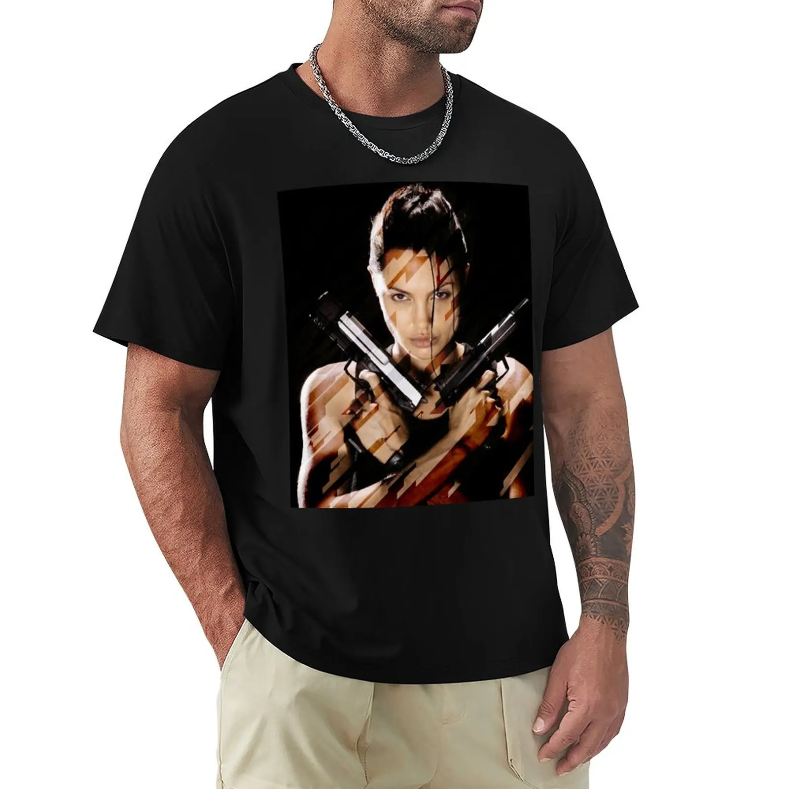 Lara Croft - Tomb Raider - Angelina Jolie T-Shirt hippie clothes boys t shirts Men's t-shirts