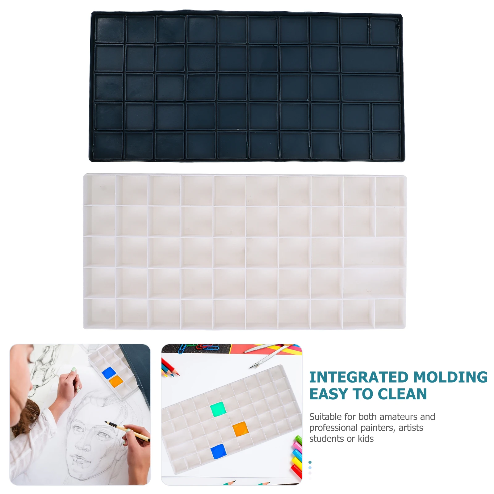 

Premium Watercolor Paint Box Art Color Mixing Holder Compartments Durable For Artists Students Painting Tools