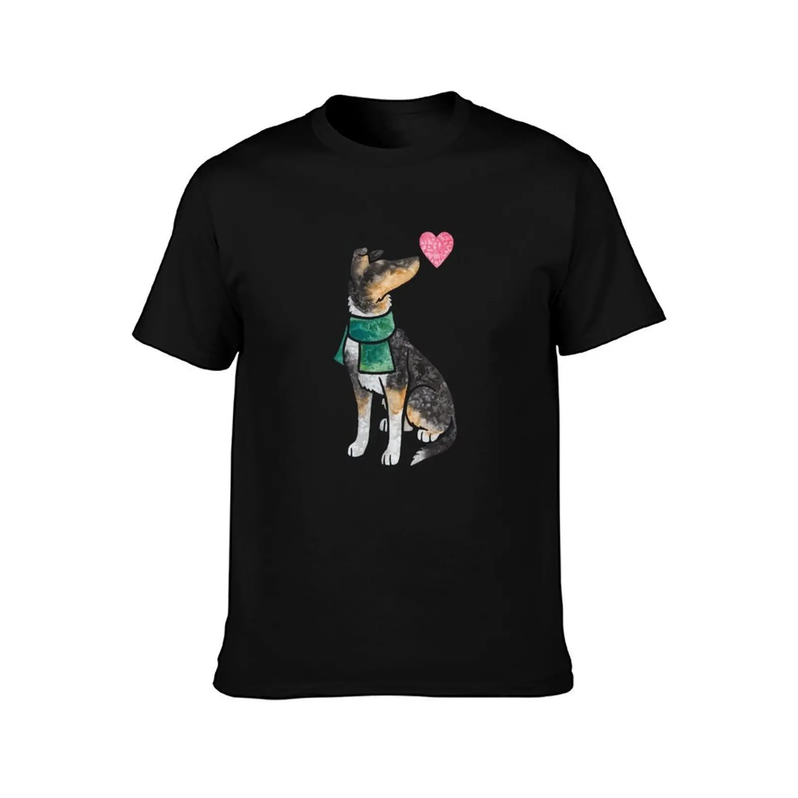 Watercolour Smooth Collie (tricolour) T-Shirt, Summer Casual Cotton Tee, Oversized Streetwear Tops, Vintage Graphic Print