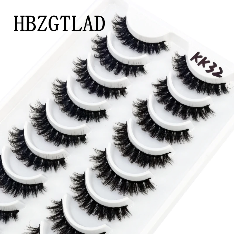 HBZGTLAD Russische Streifenwimpern, 10 Paar, 3D-Nerzwimpern, natürliche Wimpern, dramatische falsche Wimpern, Großhandel, Wimpernverlängerung – Detail 8