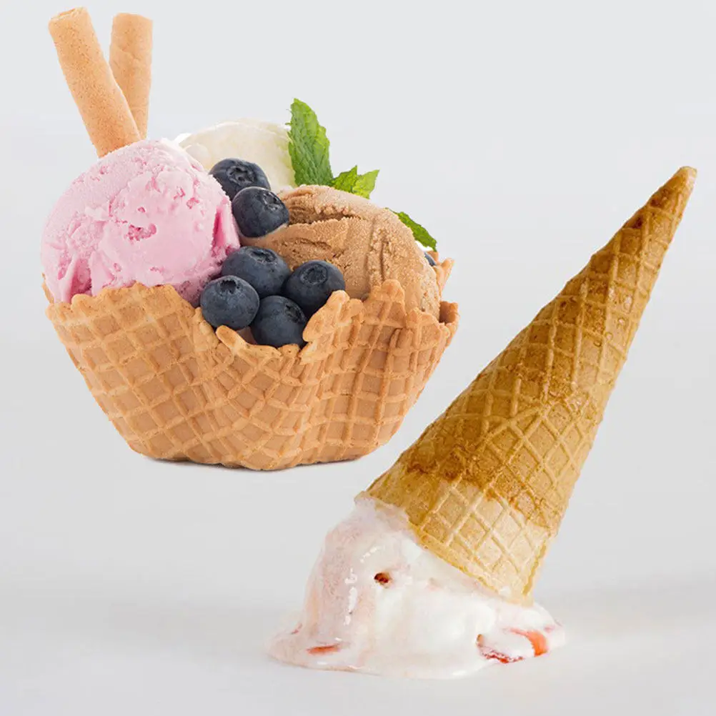 1Set Waffle Cone Mold Kit Ice Cream Cone Roller for Crispy Cones Egg Roll Maker Dessert DIY Shaping Tool Reusable PVC Kitchen