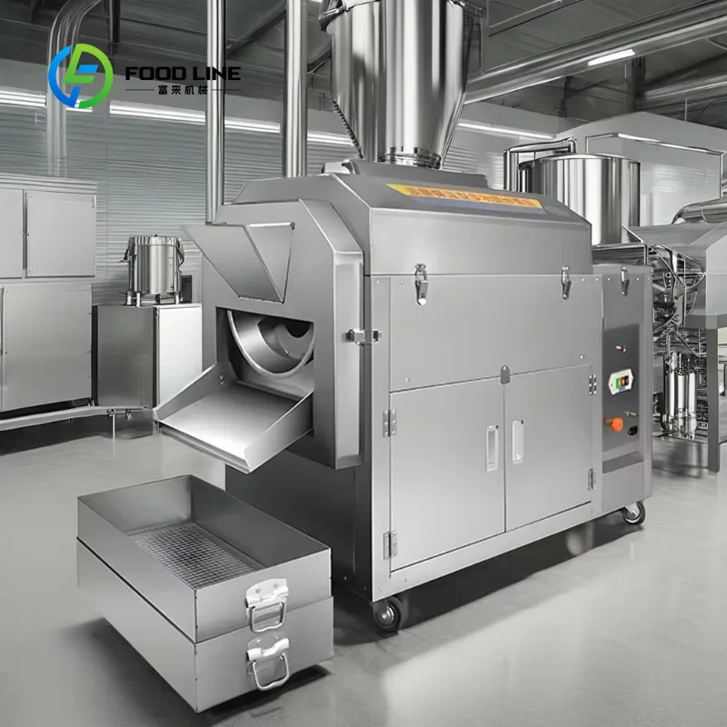 Custom Electric Rotary Drum Roaster Square Baking Machine for Almonds Cashews Macadamia Bulk Order Lower Price