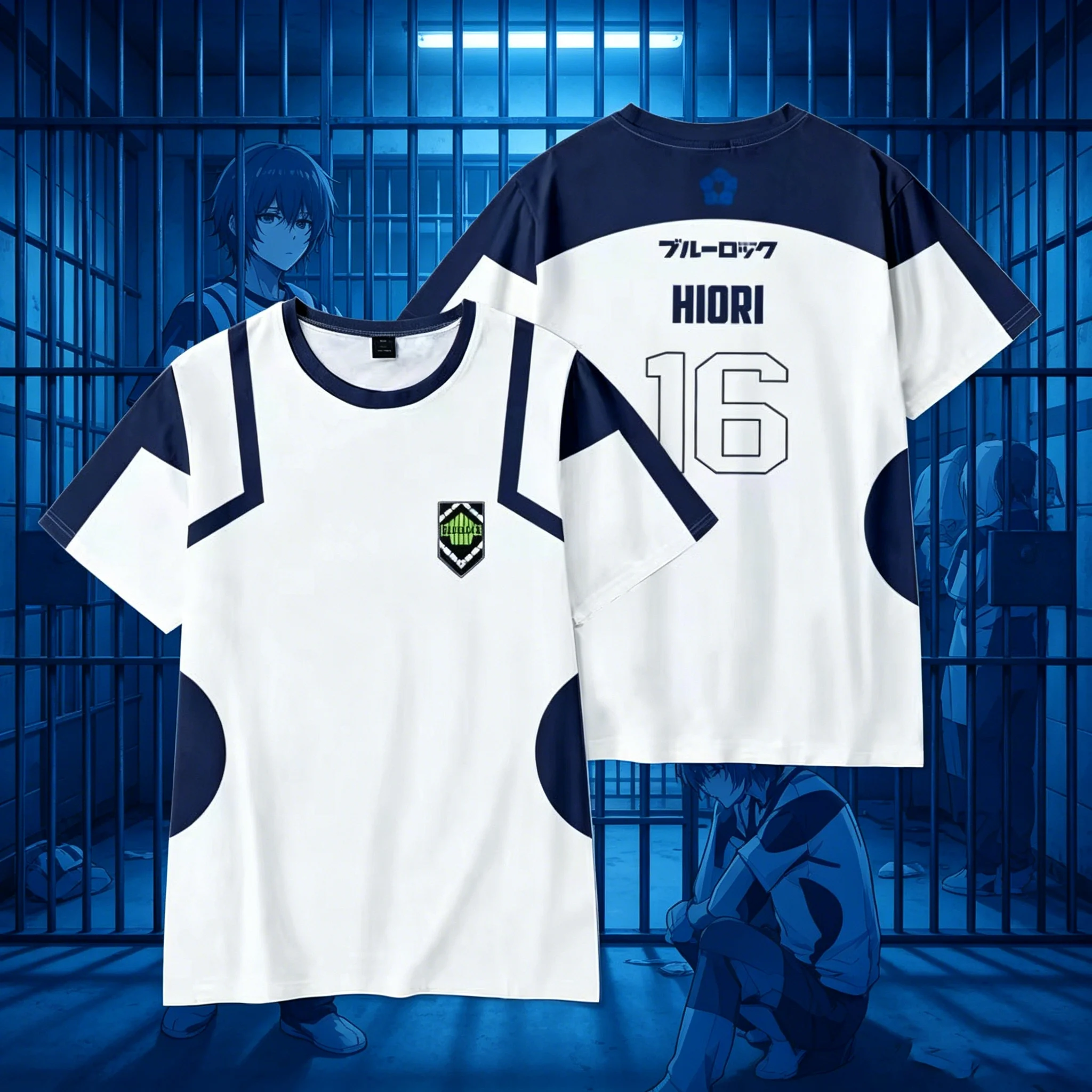 Blue Lock NAGI Man Shine City Summer Top Anime Cosplay Football Uniform Breathable 3D Sports T-shirt Hyoma Chigiri Tops Unisex