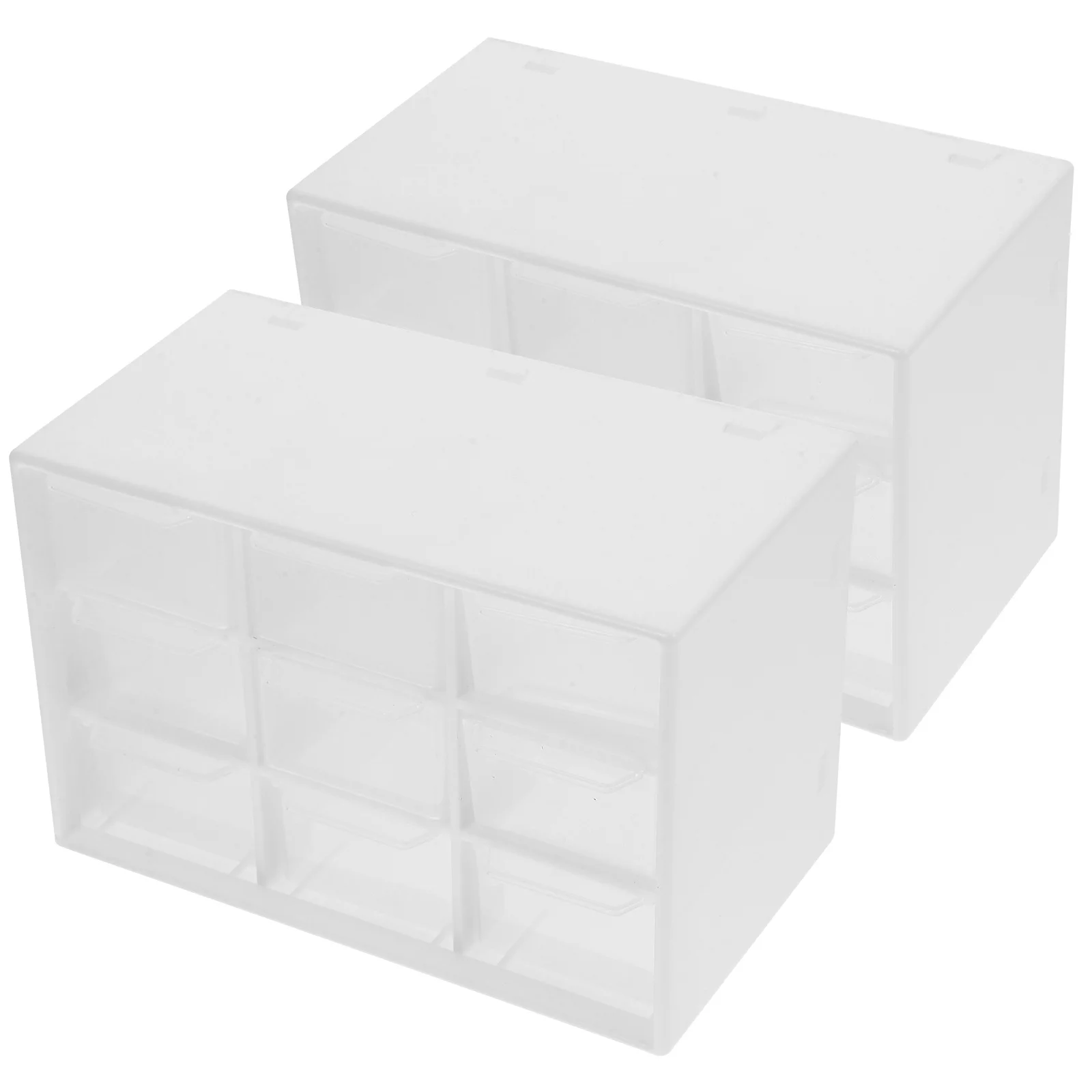 2 قطعة وحدة تخزين درج صندوق منظم سطح المكتب الشفاف لمكتب مكتب لوازم مكتبية خزانة الملفات أشتات المنظم