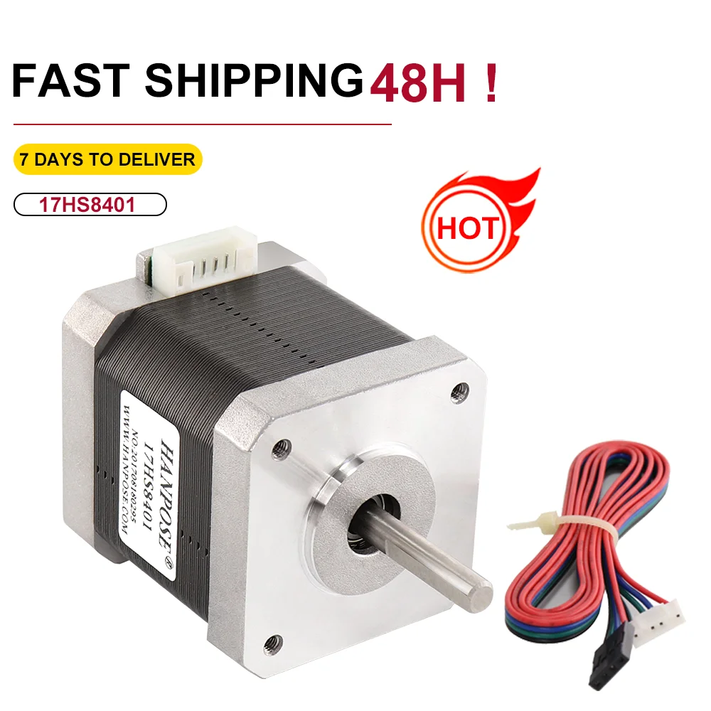 Nema 17 Stepper Motor 12V 17HS8401 4-Lead 52N.CM High torque 48MM 1.8A 42 Motor For 3D Printer Stepper Motor Nema17