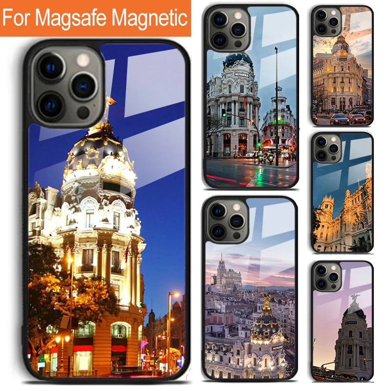 

Чехол для телефона «Таблица Мадрида» в Испании для iPhone 17, Air 16, 15, 14, 12, Pro Max Plus Magsafe, магнитный чехол для беспроводной зарядки