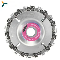 4 Inch 22 Teeth Chain Saw Blade Angle Grinder Disc Multifunction Woodworking Wood Metal Grooving Carving Disc Fine Cutting Tool
