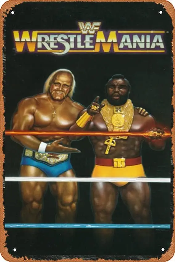 WrestleMania Movie Poster Metal Tin Sign ,Wall Decor For Bars,Coffee Bar Decor,Home Wall Decor