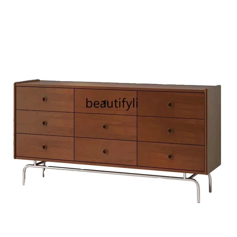 

Retro storage cabinet Nordic solid wood antique bedroom storage chest modern simple home living room