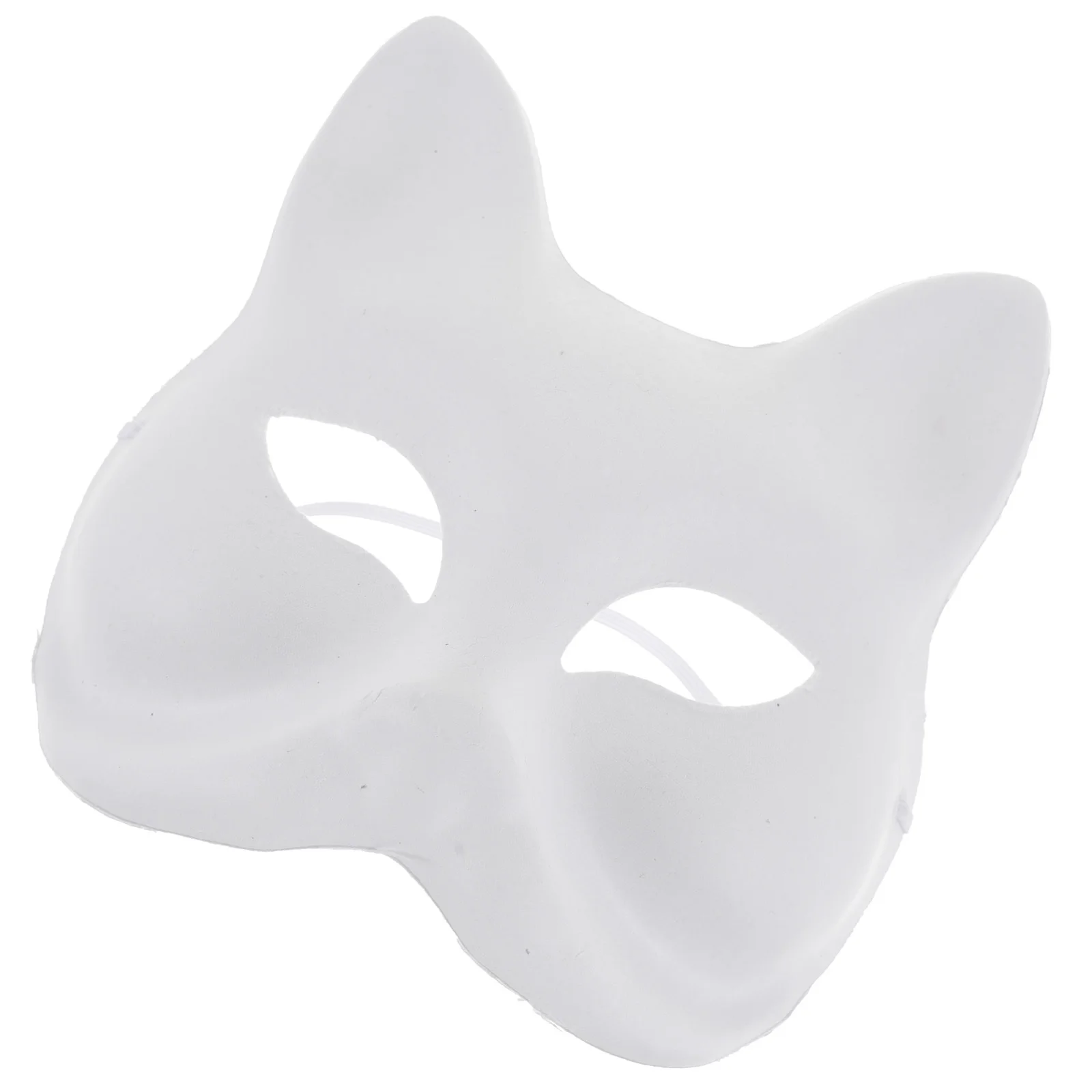 

6Pcs Animal Mask Fox Blank White Paper Pulp DIY Paintable Masquerade Halloween Party Accessory Blank DIY Masks
