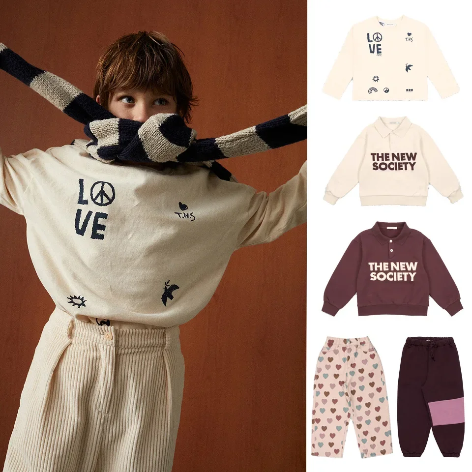 

Spring TNS Children's Clothing Baby Boys Lapel Sweatshirts Long Sleeve Cotton T Shirt Pants Suits Kids Clothes Girls Print Pants