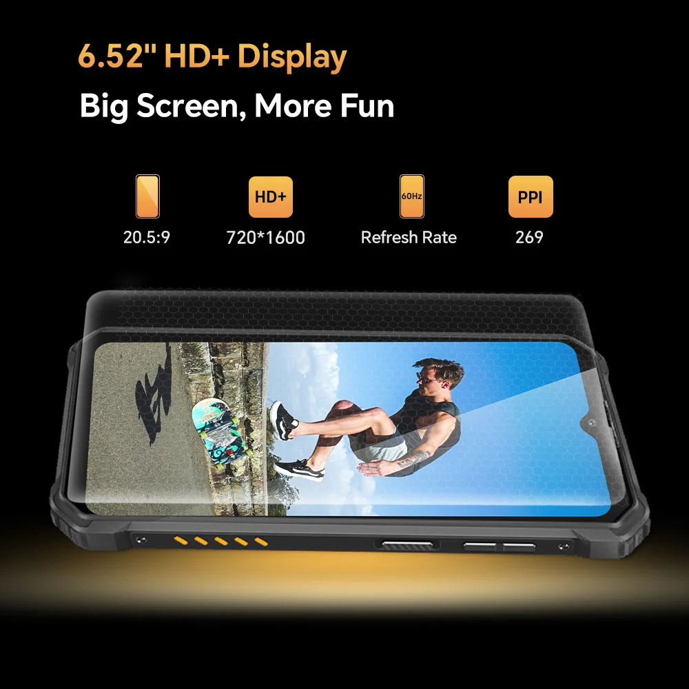 Oukitel WP23 프로 견고한 스마트폰, 안드로이드 13, 6.52 인치 HD 디스플레이, NFC 휴대폰, 10600mAh 배터리, 13MP 후면 카메라