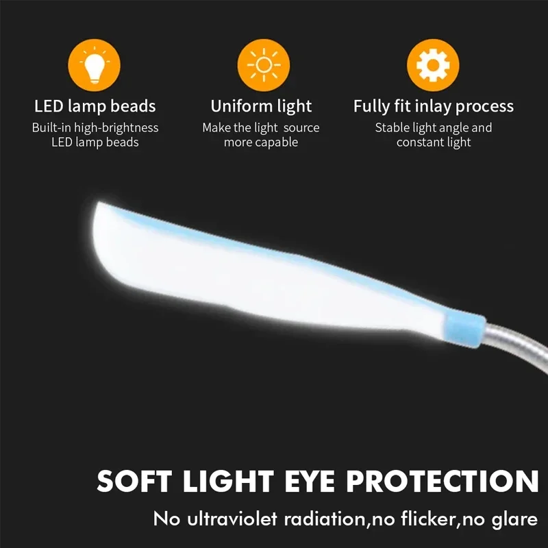 LED Book Lamp Battery Powered Table Lamp Flexible Learn Eye Protection Desk Lamp Portable Bedroom Office Reading Night Light