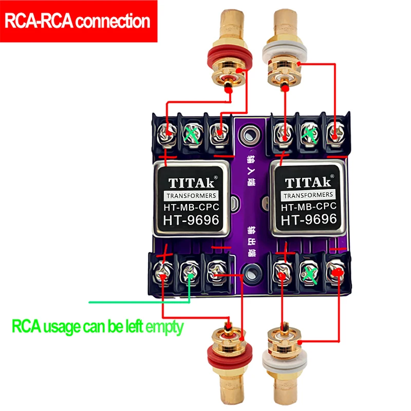 HT-9696 Permalloy Audio Signal Transformer Balanced and Unbalanced Conversion Audio Isolator 600:600 20Hz-20KHz Balanced To RCA - view 4