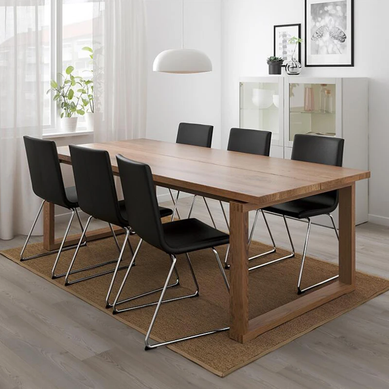 Nordic minimalist dining table ash long table big board table all solid wood desk