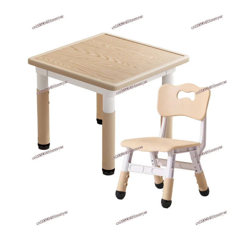 Height Adjustable Kids Graffiti Study Desk Chair Set Multifunctional Writing Furniture
