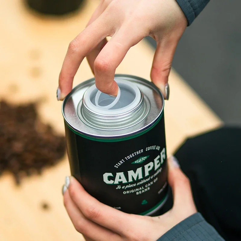 1/2pcs Coffee Bean Sealed Storage Can Portable Camping Tin Box Food Grade Extra Large Fresh-Keeping Breathing Tin Can
