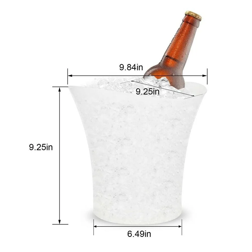 SMAD LED Ice Buckets 3 Pcs 5L Plastic Ice Bucket 7 Colors Changing Champagne Cooler Wine Bucket for Party/Bar/KTV Clubs