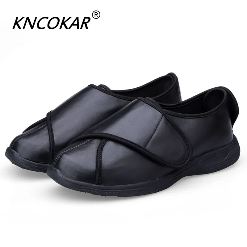 KNCOKAR Feet fat Feet Wide Shoes Men And Women Spring And Autumn Single Shoes Edema Shoes Diabetes Foot Deformation Shoes z0003