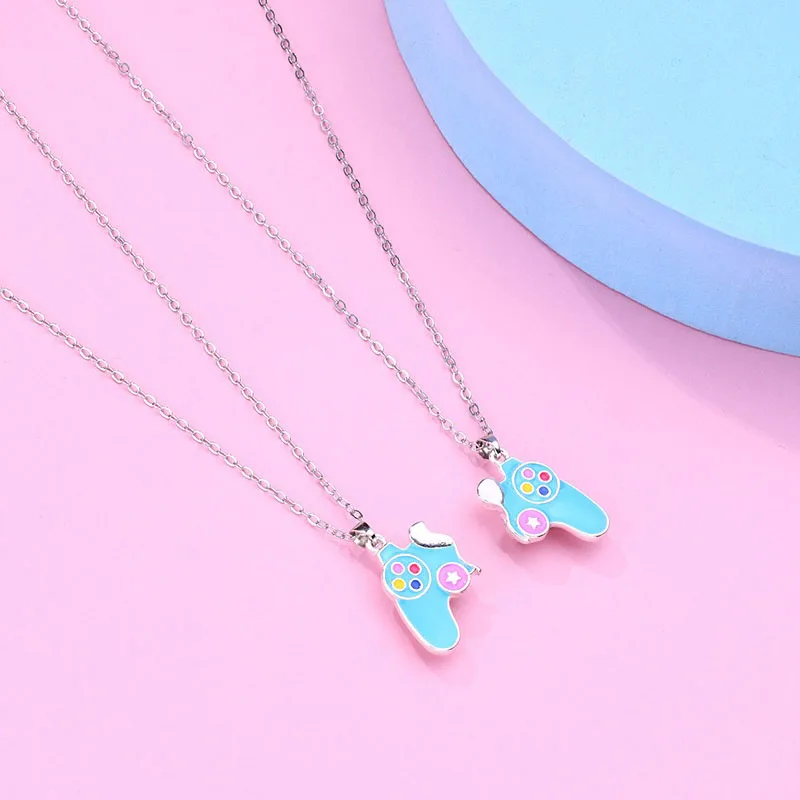 Winoneday 2Pcs/Set Game Console Handle Best Friends Pendant Necklace Chain Cute BFF Friendship Jewelry Charm For Men