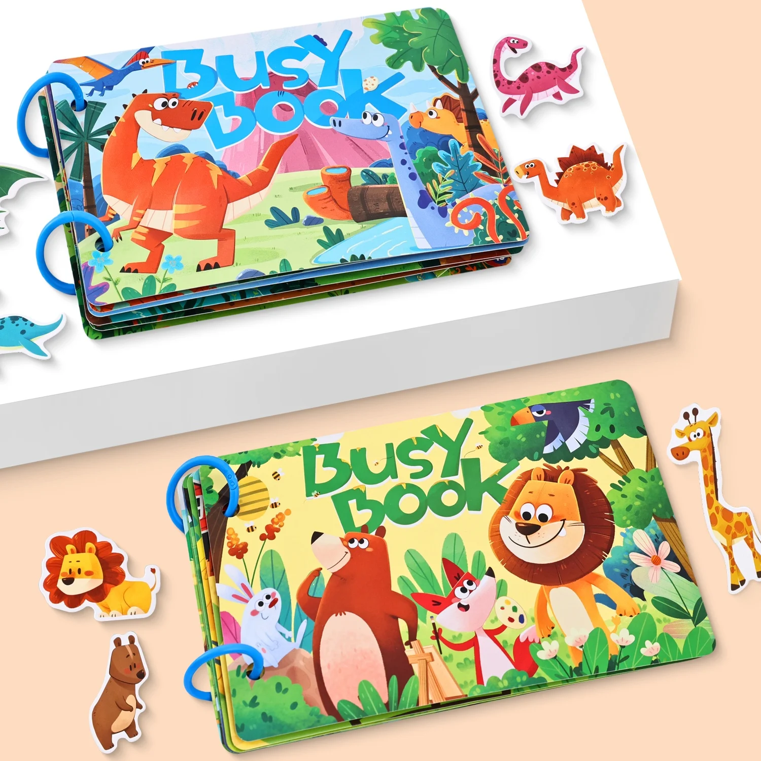 4 livres/ensemble livre occupé pour le développement de l'activité précoce des enfants, livre de jouets autocollant réutilisable, animaux, fruits, dinosaures, océan, pratique des compétences mathématiques, correspondance cognitive et puzzles, jeux et façons amusants, cadeau pour trois ans et plus