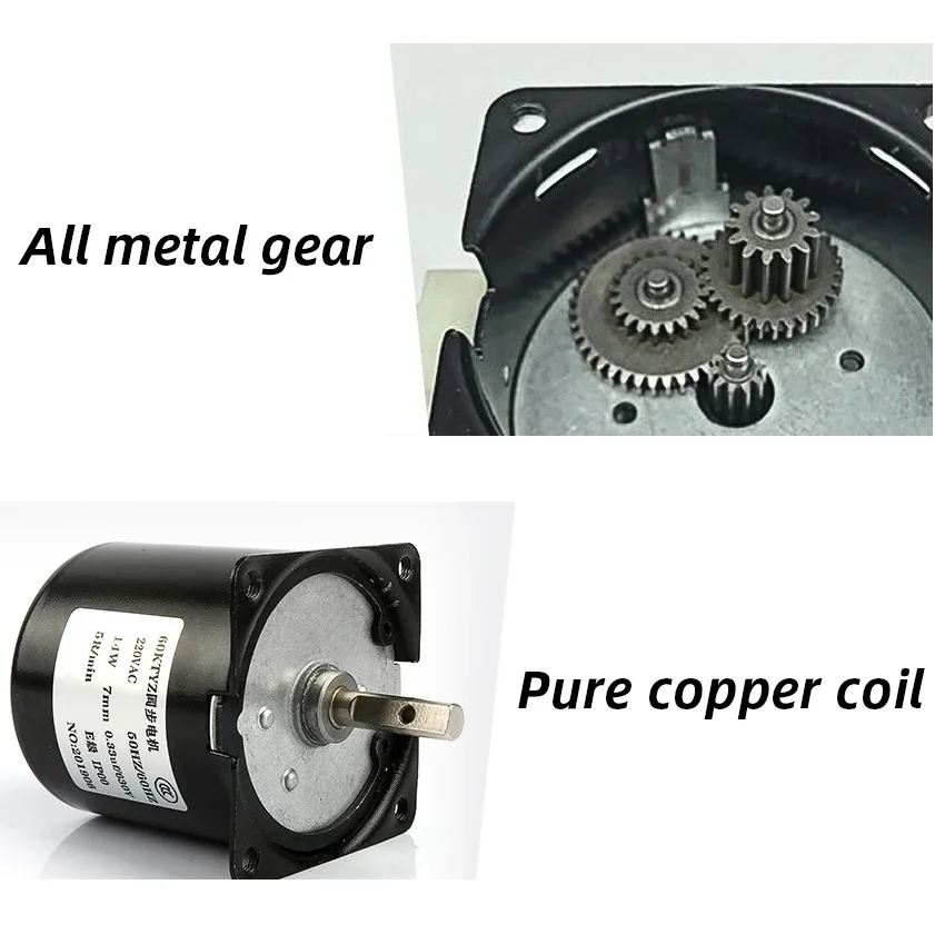 220V AC 14W Micro Gear Motor 60KTYZ 50Hz Permanent Magnet Synchronous Gear Motor Low Speed 2.5rpm