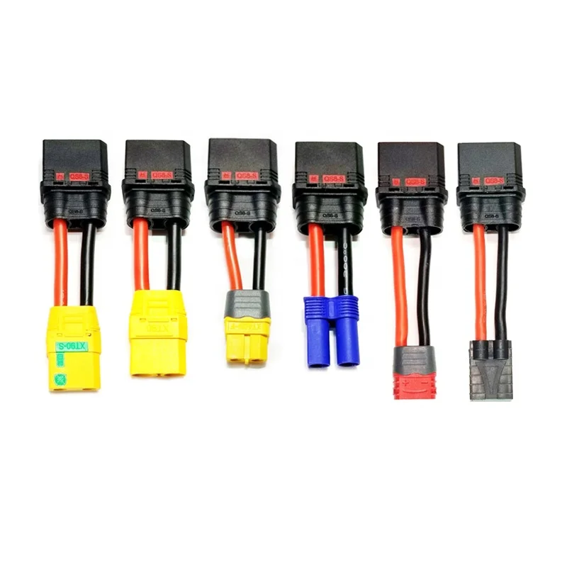 10PCS QS8-S Anti Spark Unisex Connector Adapter Cable For XT90 XT60 EC5 EC8 TRX Deans T Plug RC UAV Drone Battery Charger Plasti