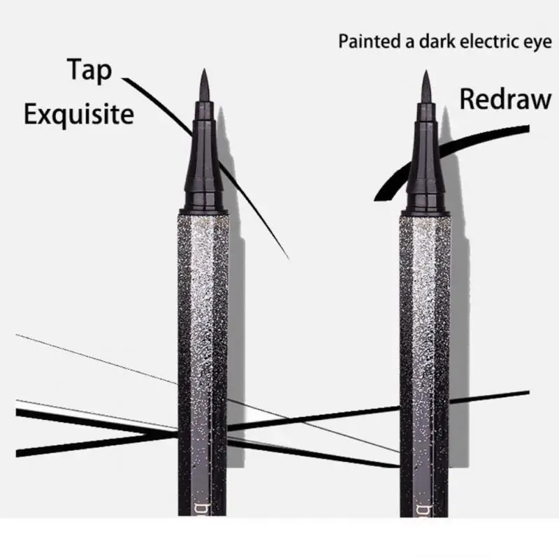 Penna per Eyeliner impermeabile 1/2 pezzi penna per Eyeliner liscia ad asciugatura rapida Eyeliner con linee lisce trucco per occhi durevole a lunga durata