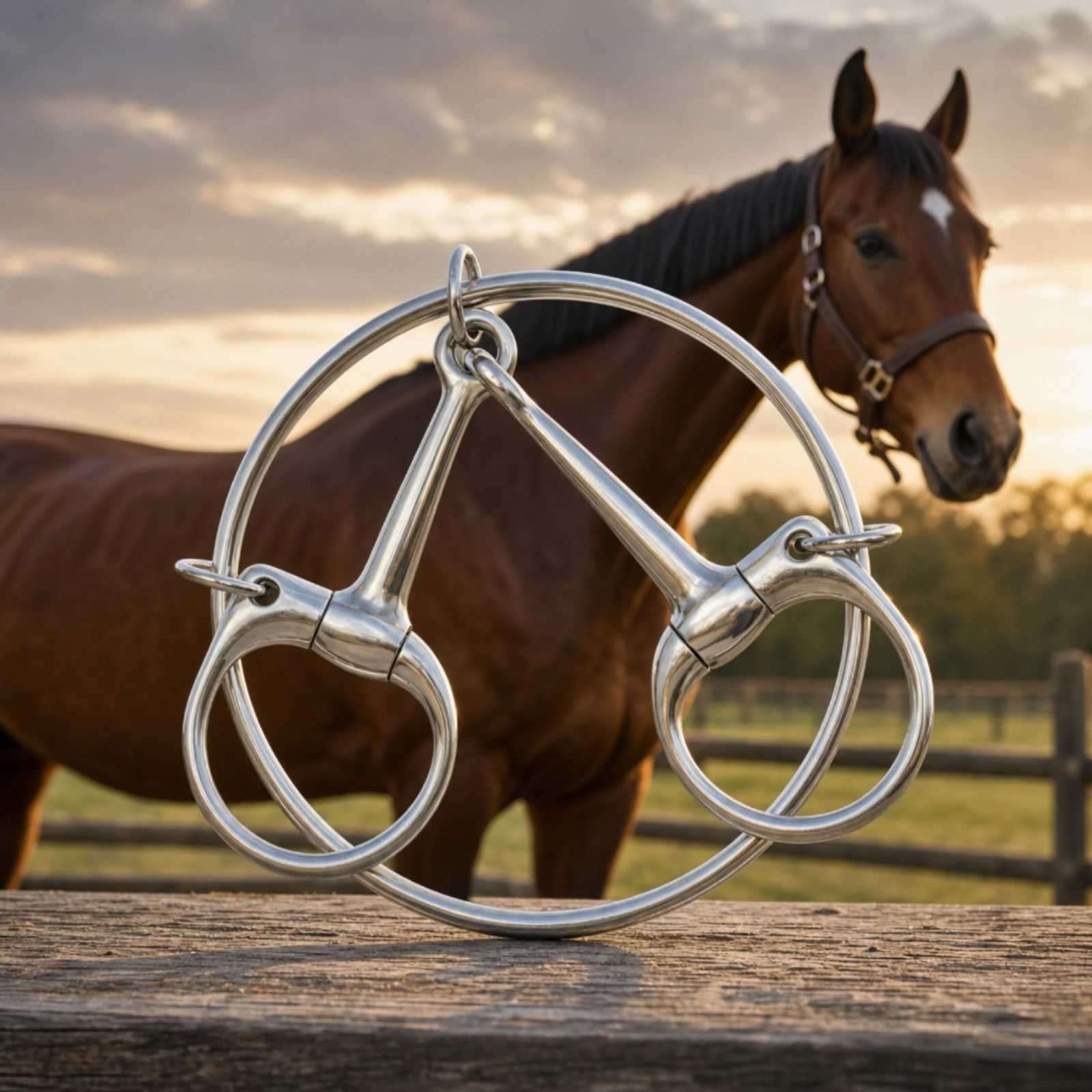 Stainless Steel Horse Bit Practical Circular-Style Horse Bit Equestrian Tack Streamlined Replacement for Bridle Setup
