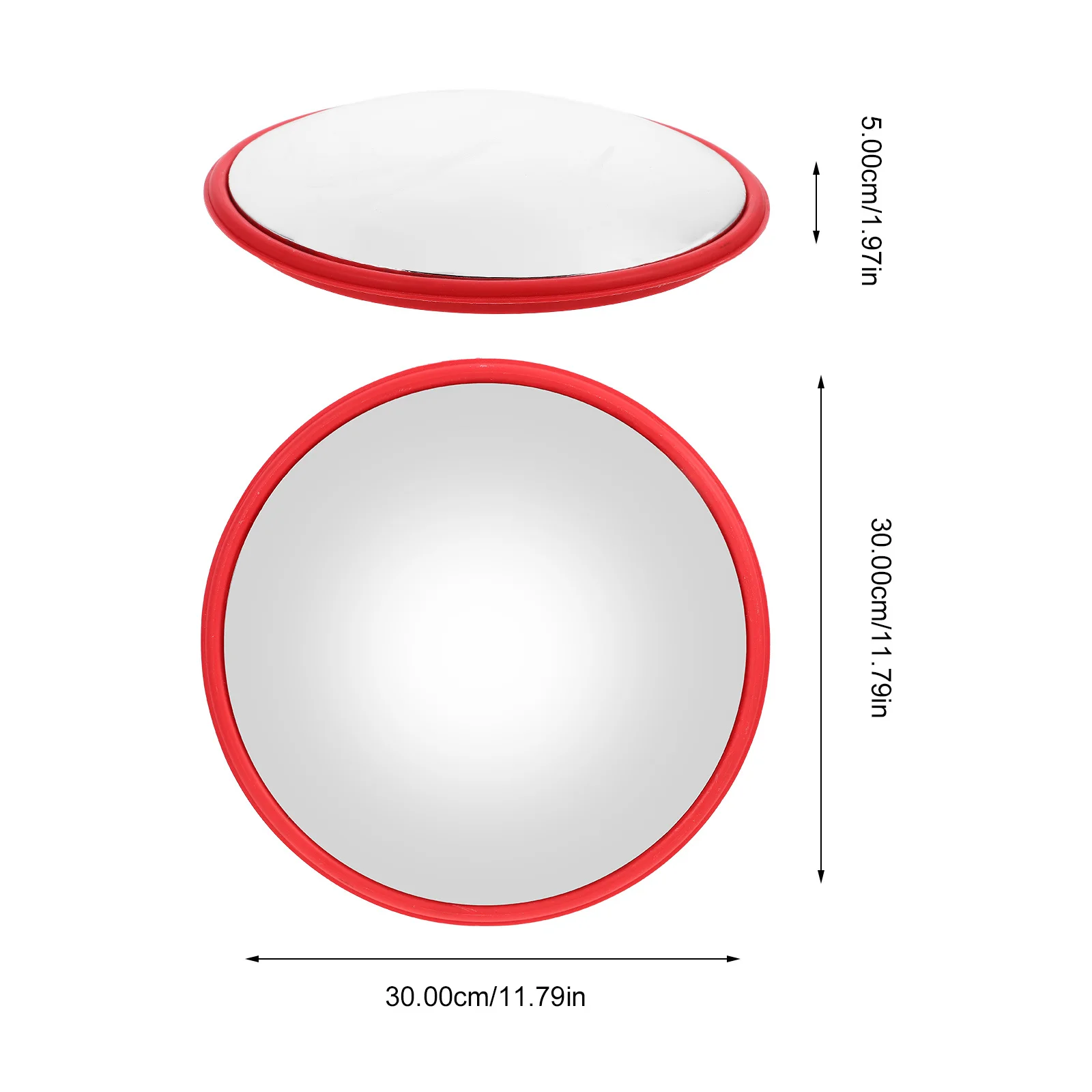 30Cm Wide Angle Safety Mirror High Definition Curved Traffic Convex Lens For Outdoor Blind Spot Parking Driveway Road Security