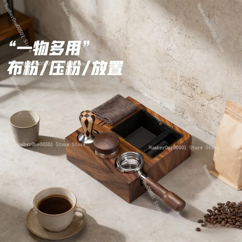 Walnut Coffee Tamper Stand Distributor Holder Portafilter Organizer 51/54mm 58mm