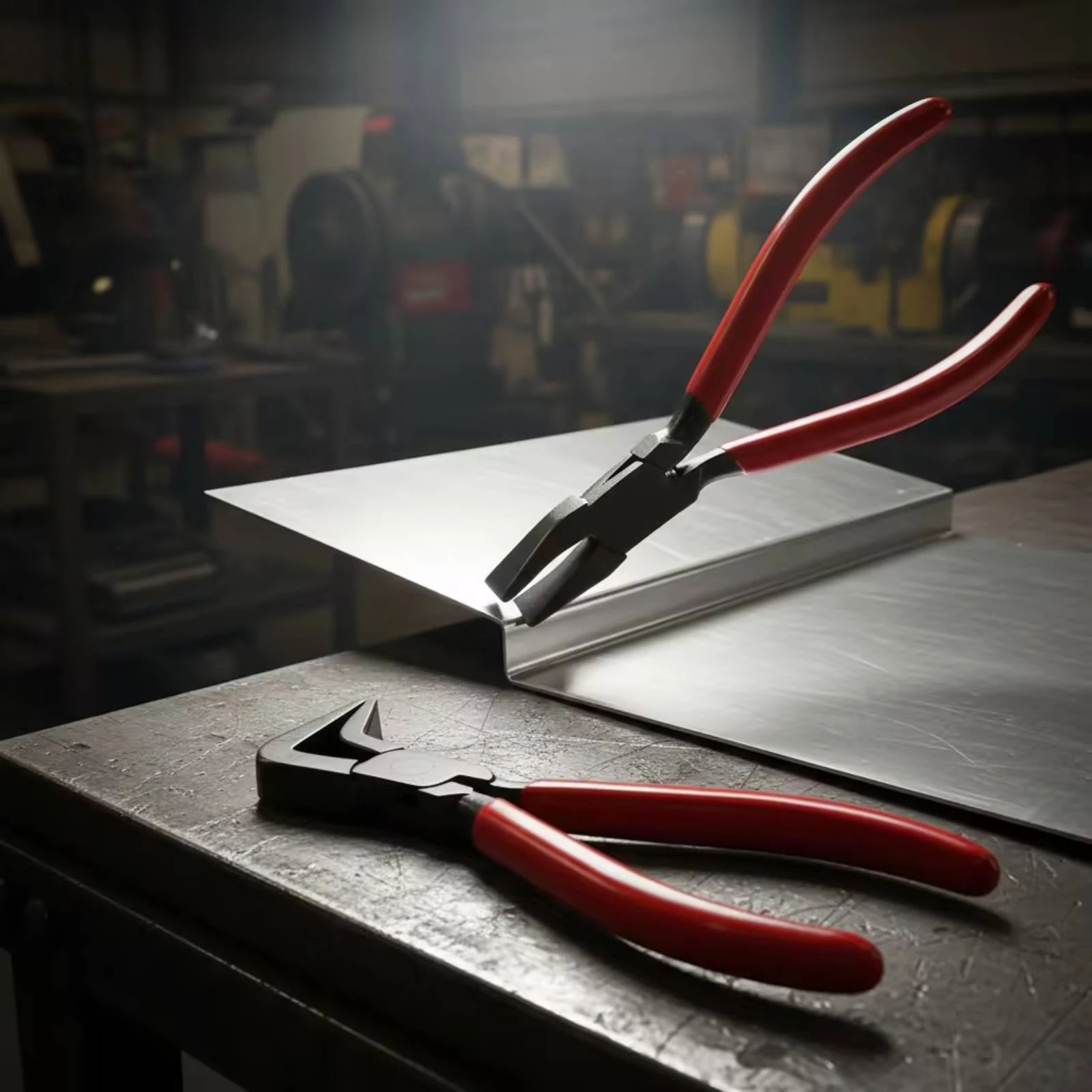 3 Pieces Sheet Metal Folding Pliers Compact Folding Sheet Metal Pliers Coated Professional for Metalworkers, Duct Repair