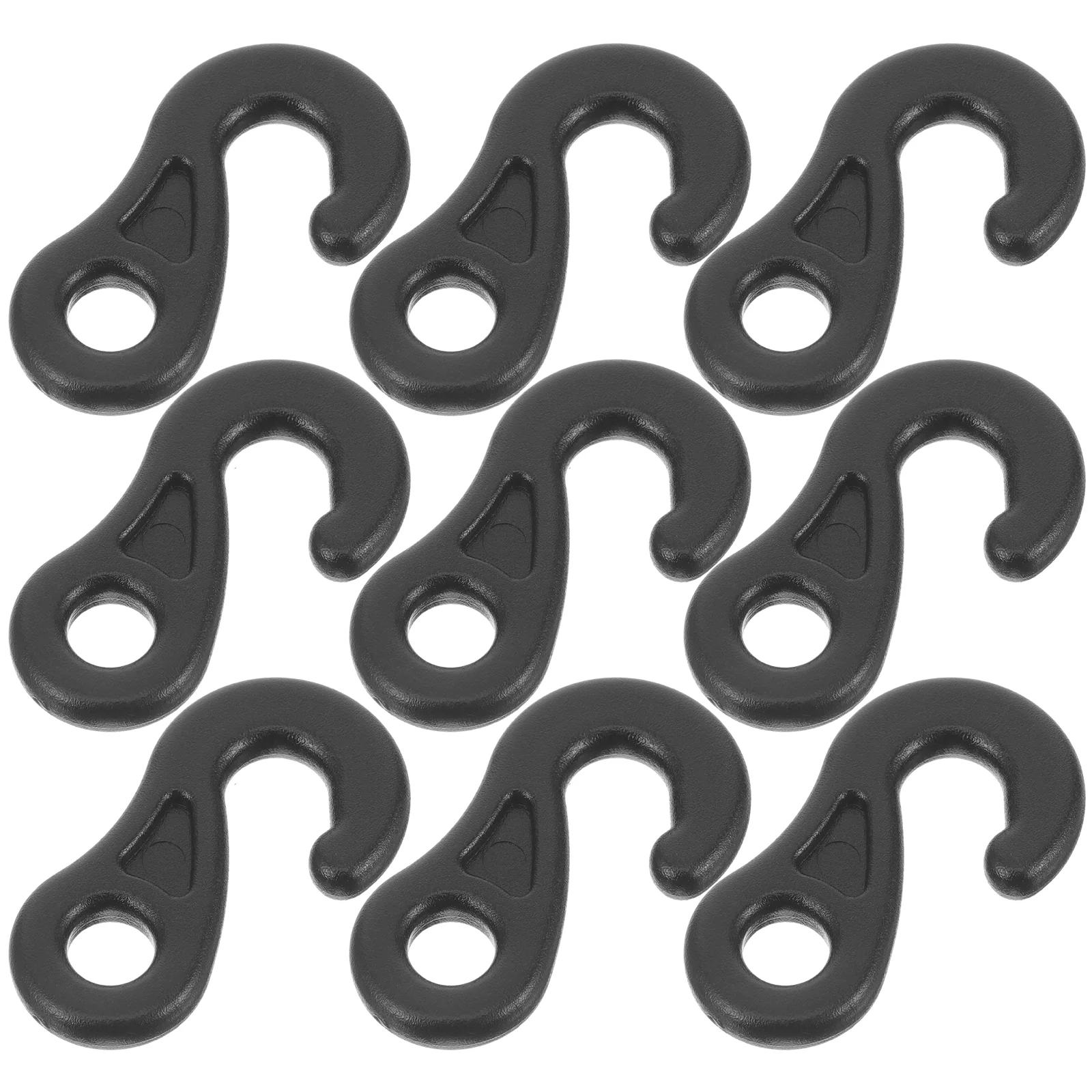 Canopy Outdoor Tent Question Mark Light Hook Ground Nail Wind Rope Connection Pom9 10pcs (black) Hooks Multifunction