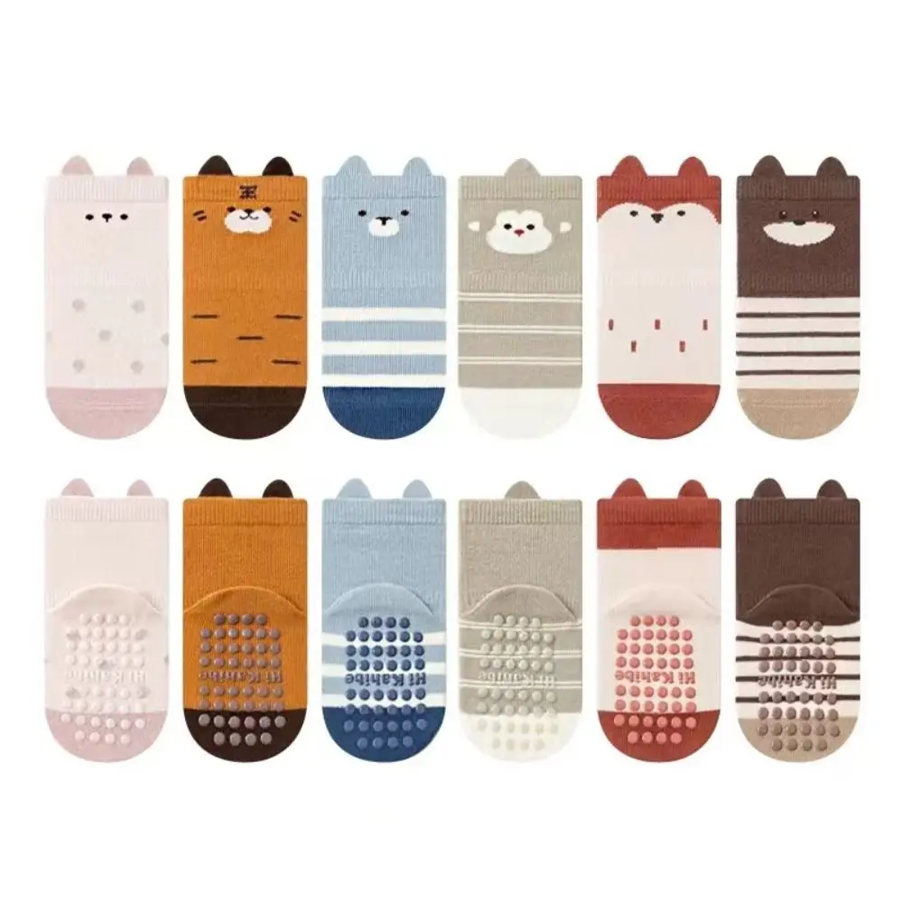 

Warm Non-Slip Dots Baby Socks Cute Cartoon Thick Walking Socks Midtube Soft Baby Floor Socks Baby Boys Girls