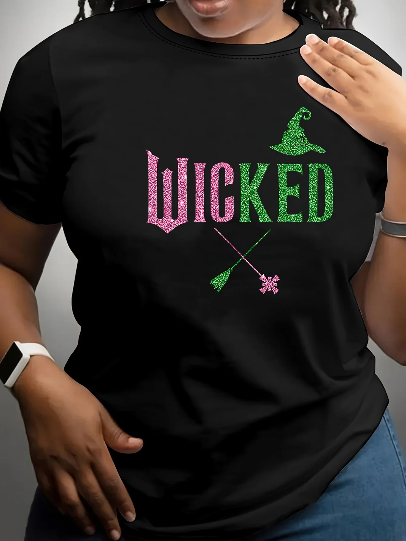 

Women's Letter Print T-Shirt Short Sleeve Crew Neck Casual Top for Summer & Spring Women's Clothingo